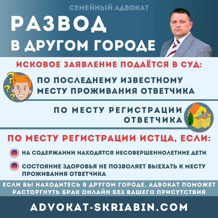 Развод в другом городе — онлайн помощь семейного адвоката
