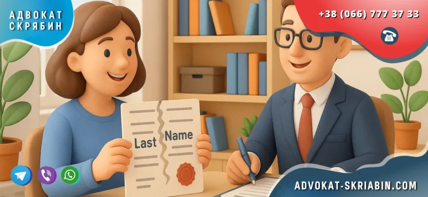 Смена фамилии после развода в Украине через адвоката