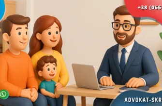 адвокат по сімейним справам у сучасному офісі з родиною