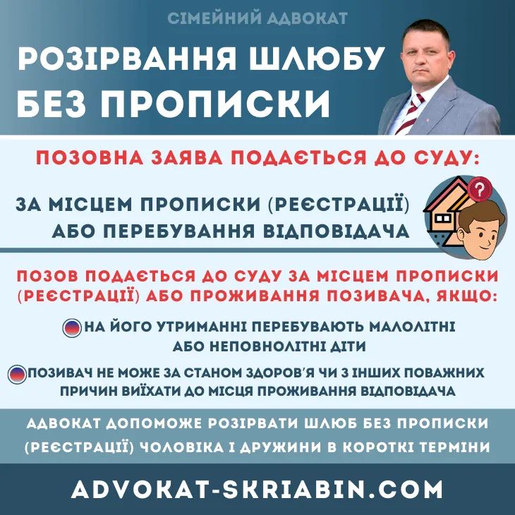 розірвання шлюбу без прописки в Україні