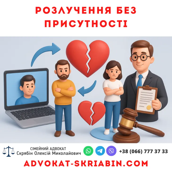 інфографіка розлучення без присутності онлайн через адвоката