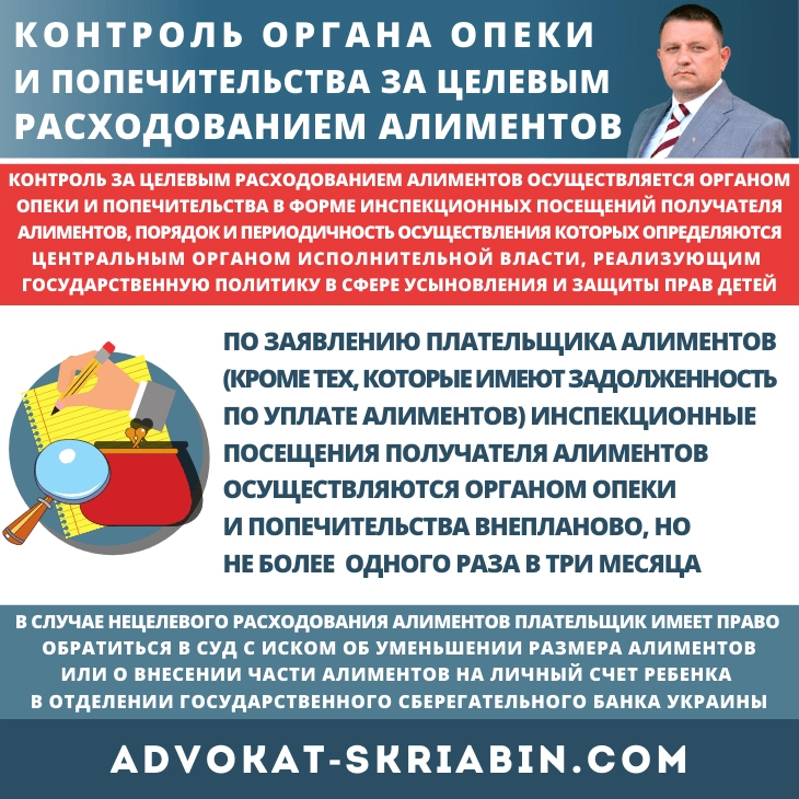 Контроль органа опеки и попечительства за целевым расходованием алиментов Контроль органа опеки и попечительства за целевым расходованием алиментов