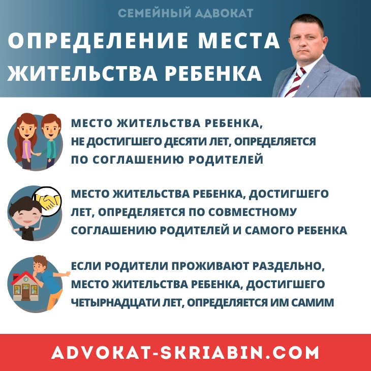 Определение места жительства ребёнка — адвокат Скрябин