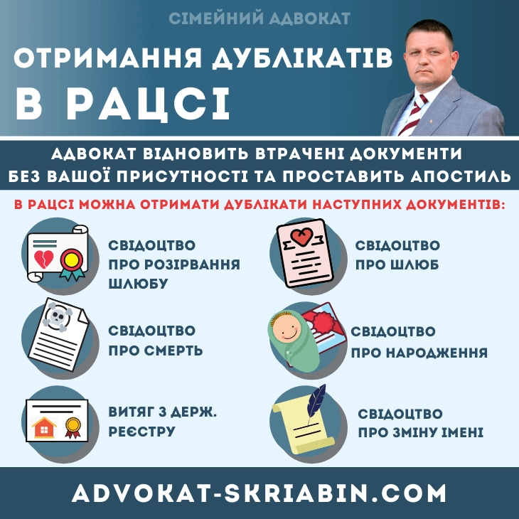 Отримання дублікатів в РАЦСі