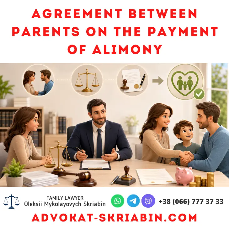 Agreement between parents on the payment of alimony with legal support from a family lawyer
