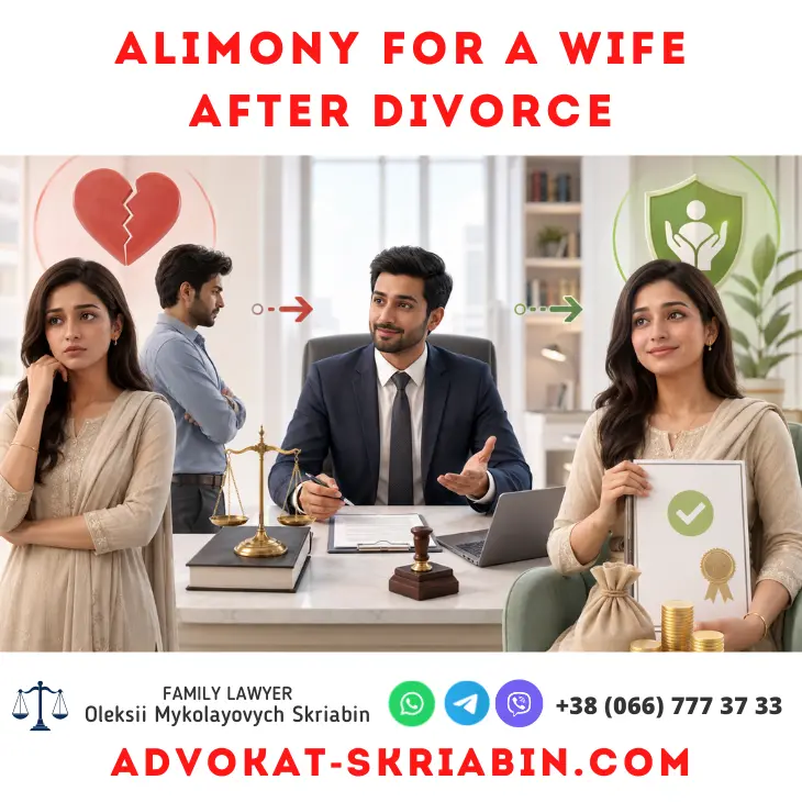 Alimony for a wife after divorce with legal support from a lawyer