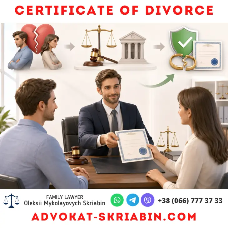 Certificate of Divorce — legal assistance from a divorce lawyer