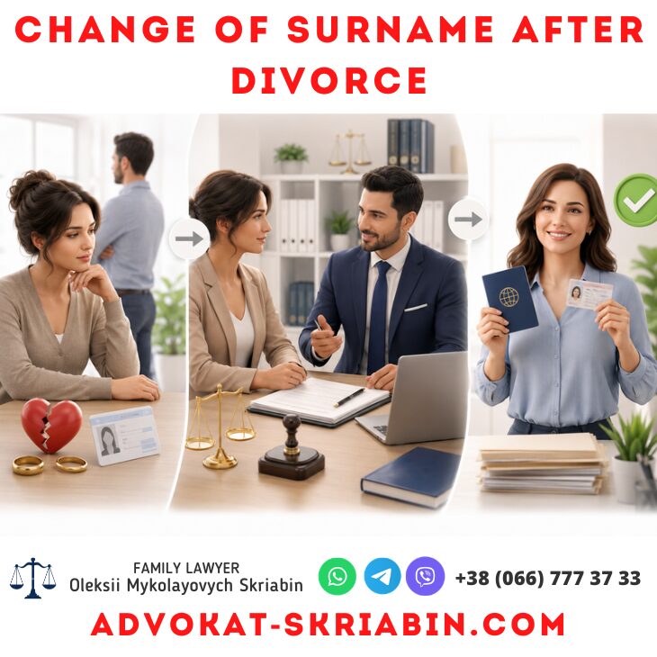 Change of surname after divorce with legal assistance from a lawyer