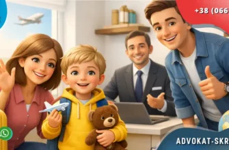 Child’s departure abroad with parental consent and legal consultation in bright office interior