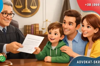 Court decision on adoption with happy family and judge in bright courtroom interior