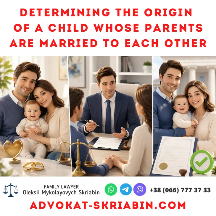 Determining the origin of a child whose parents are married to each other with legal support