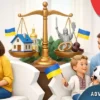 Divorce in Ukraine with division of property, child custody and balanced legal resolution in modern interior