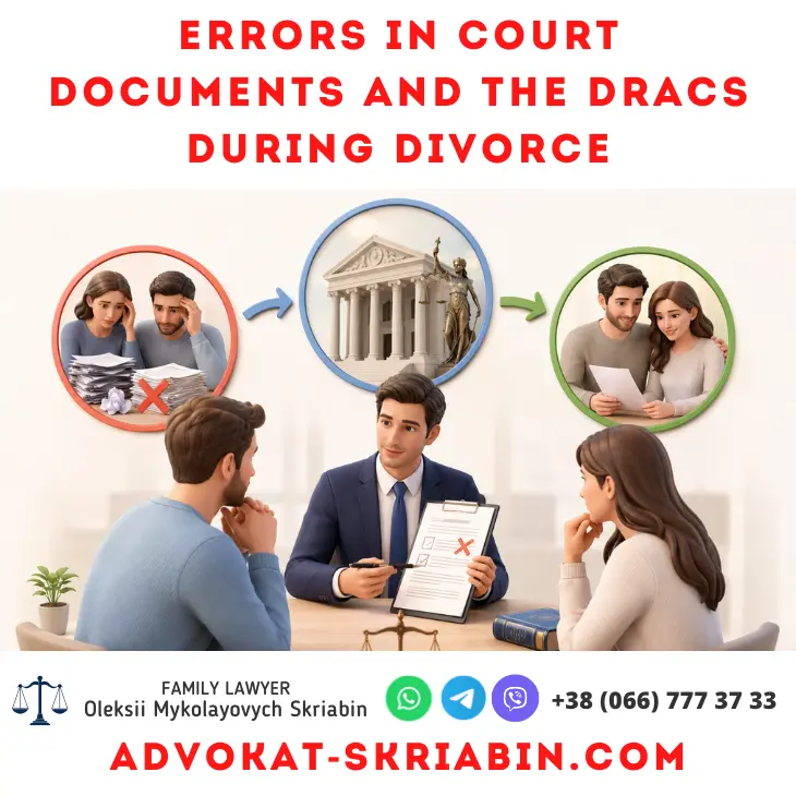 Errors in court documents and the DRACS during divorce — lawyer assistance