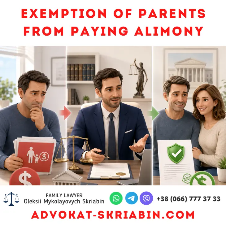 Exemption of parents from paying alimony with legal assistance from an attorney