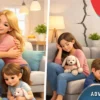 Husband wife and children before and after divorce in Ukraine in a bright interior showing family life changes