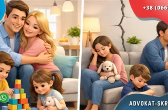 Husband wife and children before and after divorce in Ukraine in a bright interior showing family life changes