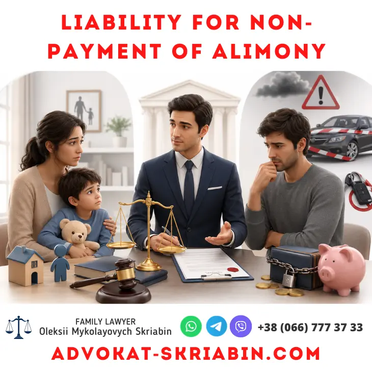 Liability for non-payment of alimony and legal consequences with lawyer assistance