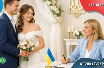 Marriage registration in the Civil Registry Office of Ukraine with official ceremony and happy couple