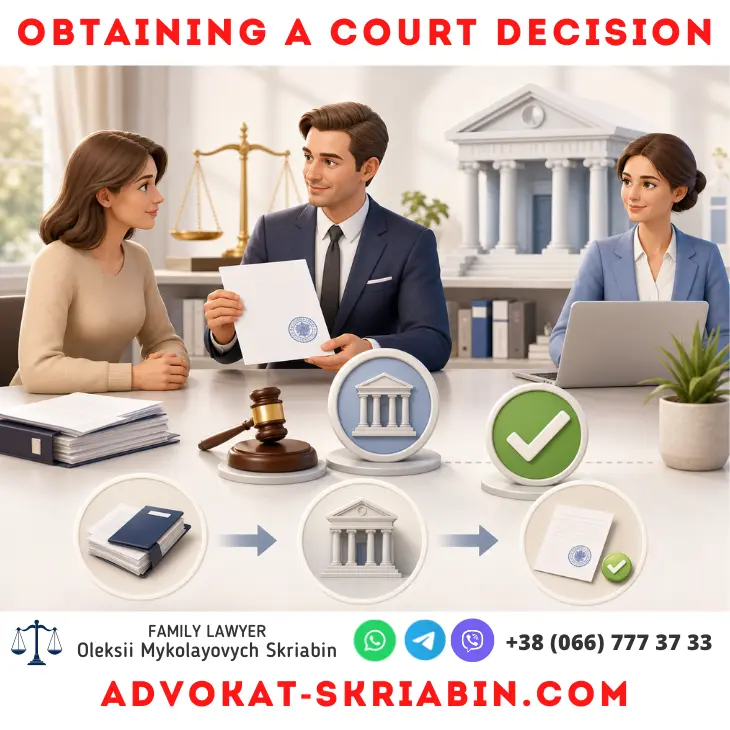 Obtaining a Court Decision Obtaining a court decision with legal assistance from a lawyer