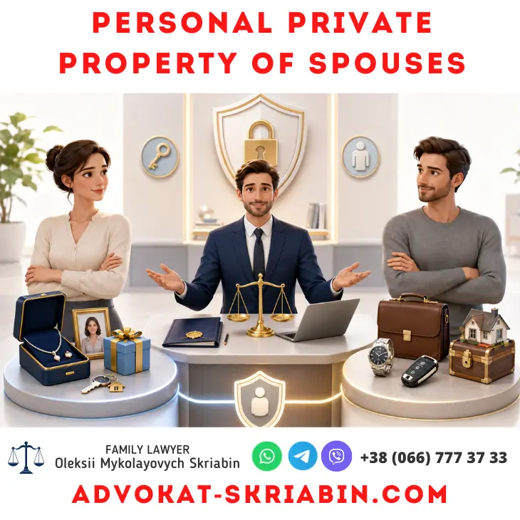 Personal private property of spouses protected with legal guidance from a family lawyer