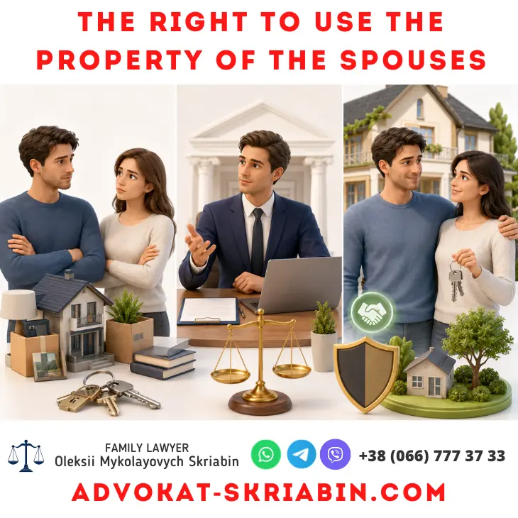 Right to use the property of the spouses with legal assistance from a lawyer