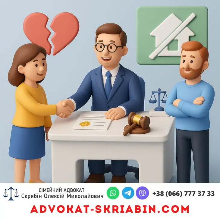 3D інфографіка розлучення без прописки та реєстрації