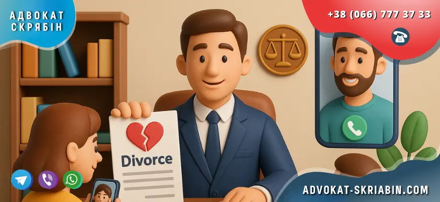 розлучення без присутності обох подружжя адвокат Скрябін