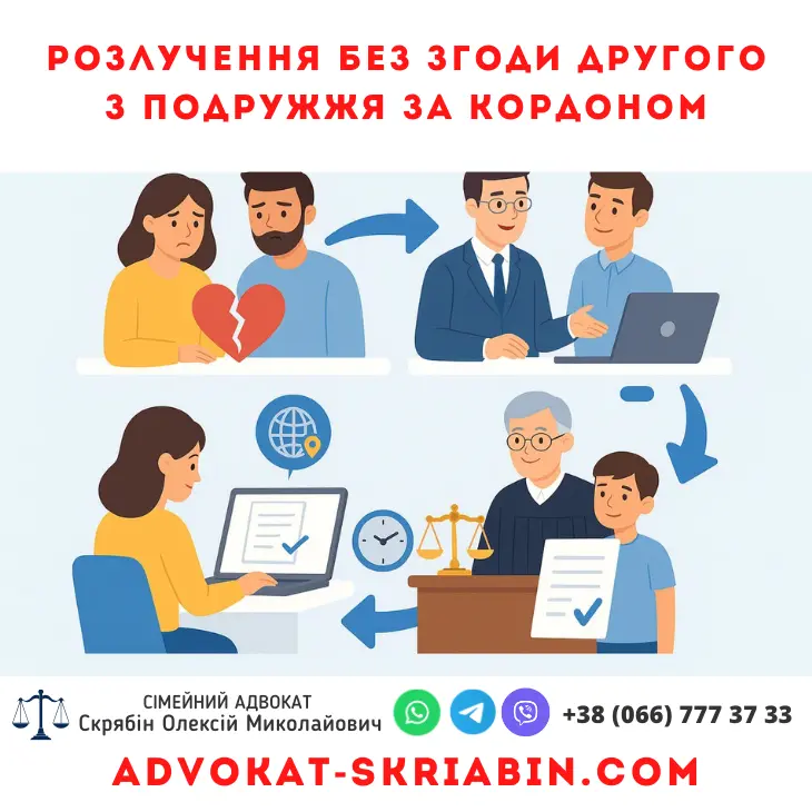 інфографіка розлучення без згоди другого з подружжя за кордоном