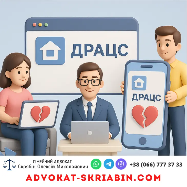через ДРАЦС онлайн інфографіка адвокат Скрябін