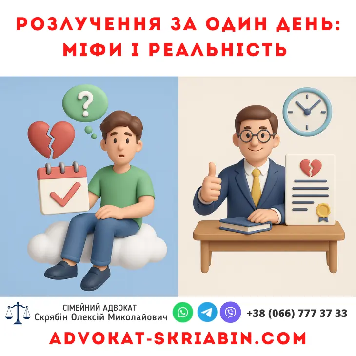 розлучення за один день міфи і реальність інфографіка адвокат Скрябін