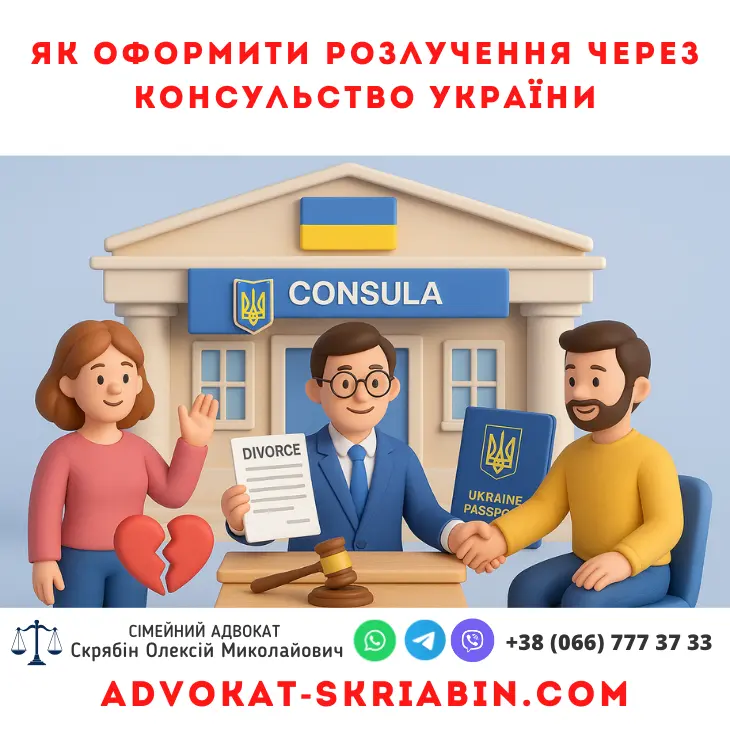 як оформити розлучення через консульство України інфографіка адвокат Скрябін