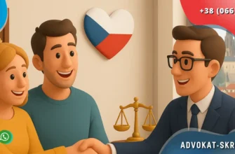 Розлучення в Чехії для українців у світлому юридичному інтер’єрі з виглядом на Карлів міст і Празький Град, символи правосуддя