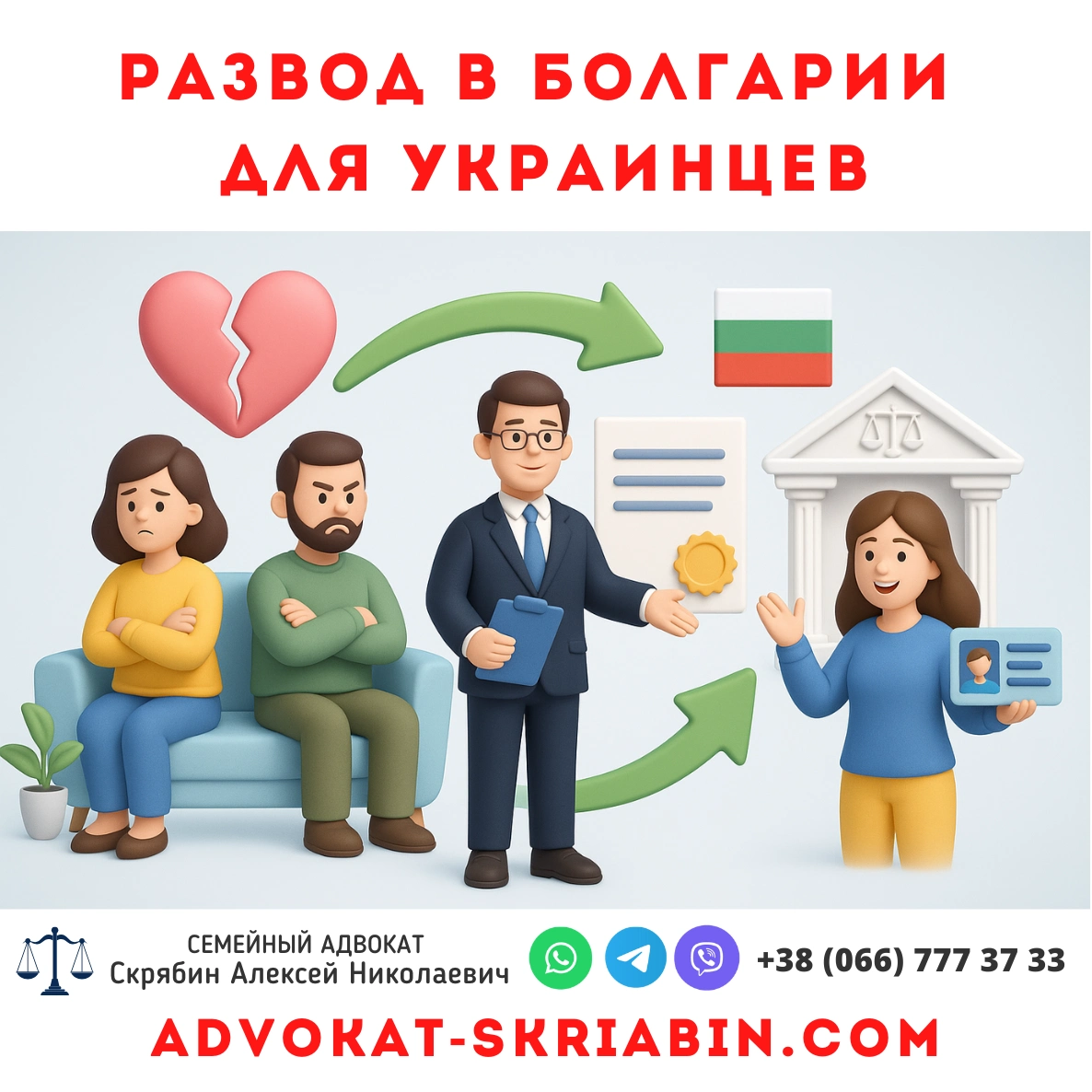 Визуальное изображение процесса развода в Болгарии для украинцев