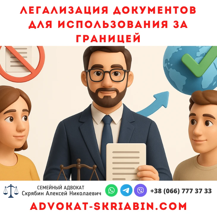 легализация документов для использования за границей — помощь семейного адвоката Скрябина