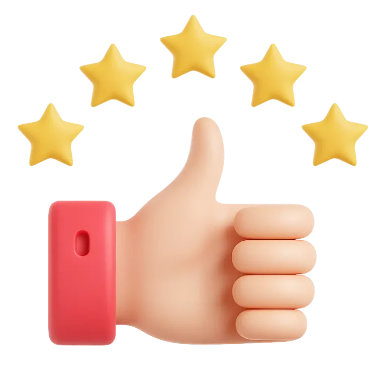 пять звёзд и поднятый вверх большой палец символизируют отзывы и высокую оценку работы адвоката