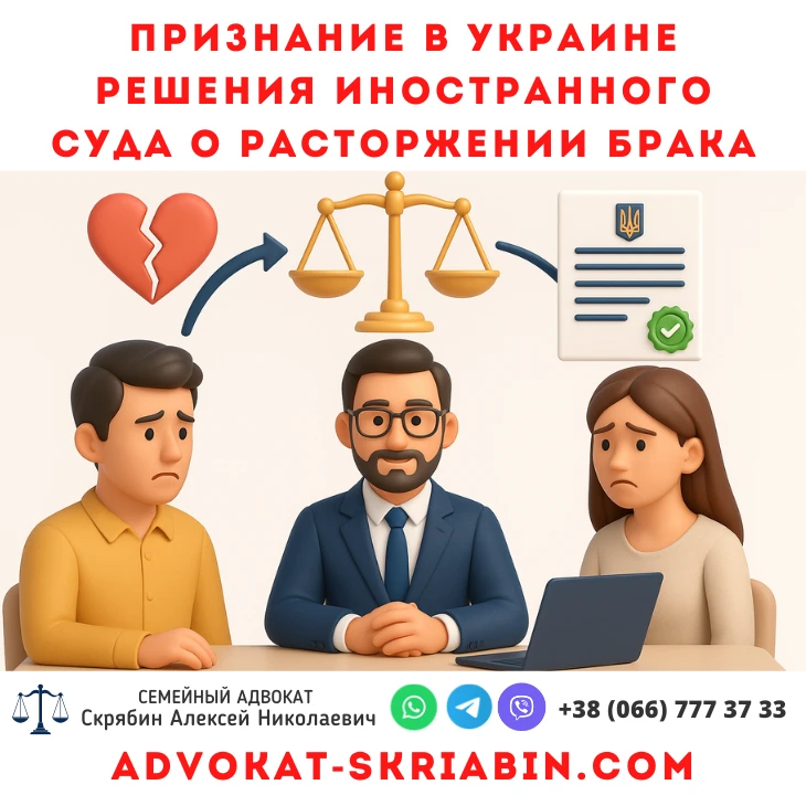 признание решения иностранного суда о расторжении брака в Украине — юридическая помощь адвоката