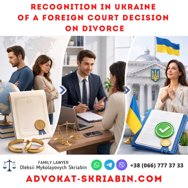 Recognition in Ukraine of a foreign court decision on divorce with legal help from a lawyer