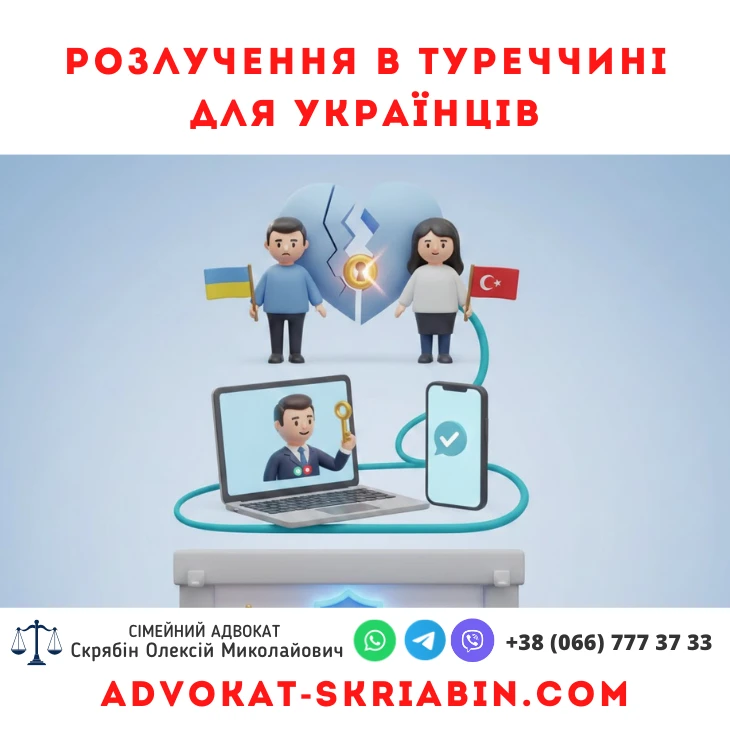 Розлучення в Туреччині для українців, онлайн консультації, адвокат Скрябін