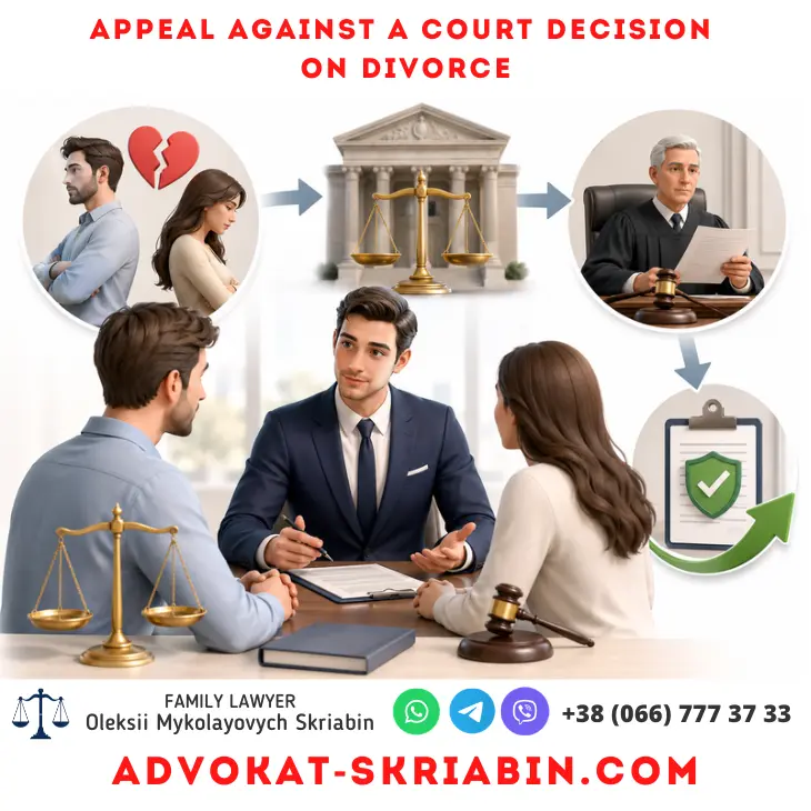 Appeal against a court decision on divorce with legal assistance from a family lawyer