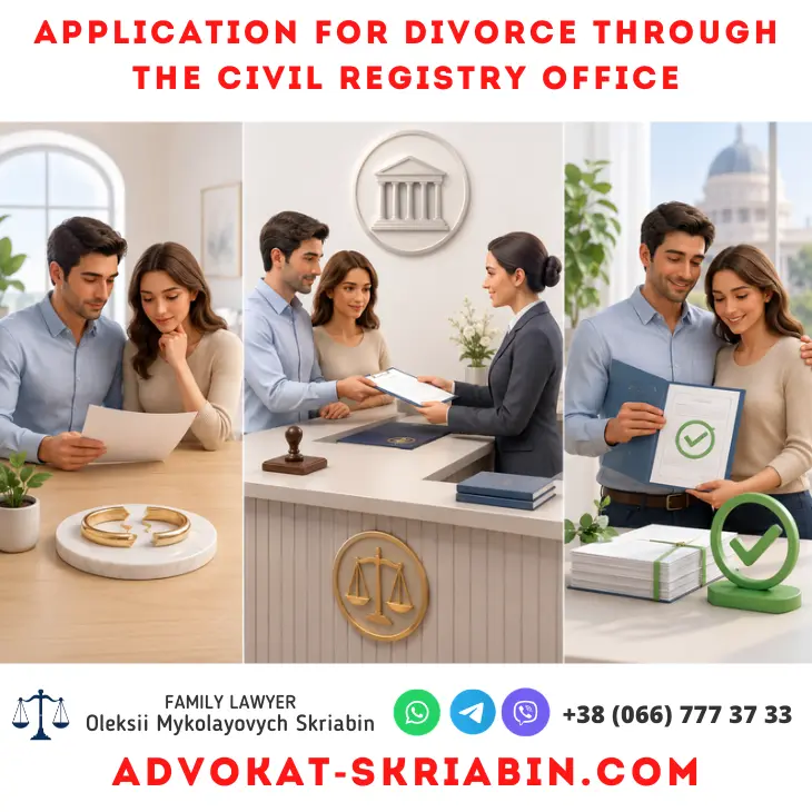 application for divorce through the civil registry office in Ukraine with legal assistance