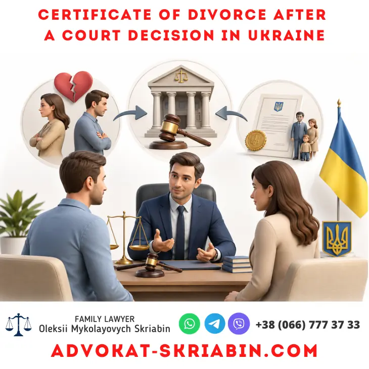 Certificate of divorce after a court decision in Ukraine with legal assistance and document processing