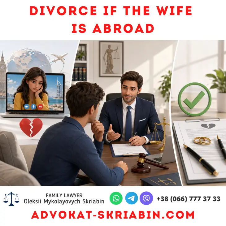 Divorce if the wife is abroad through court and online legal assistance