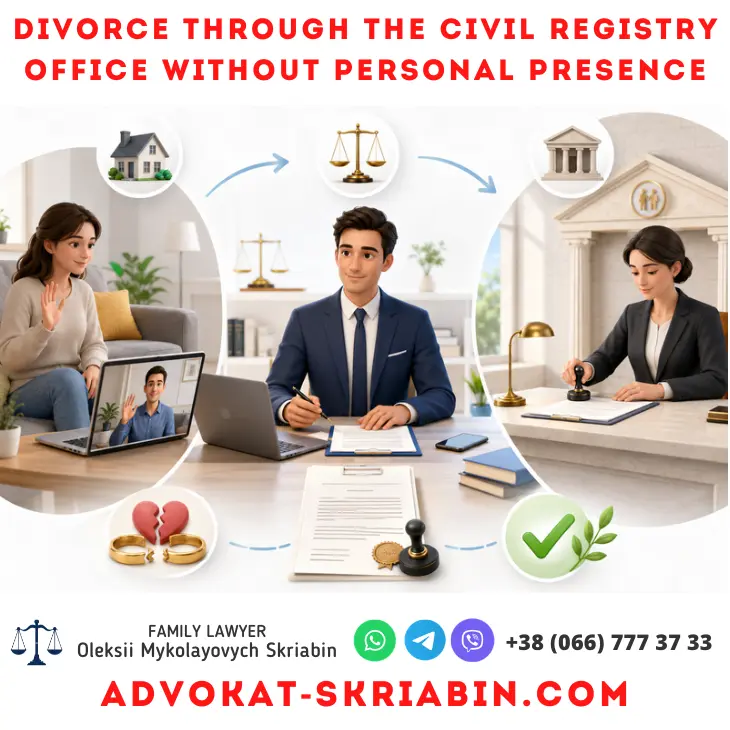 Divorce Through the Civil Registry Office Without Personal Presence Lawyer Assistance divorce through the civil registry office without personal presence legal assistance in Ukraine