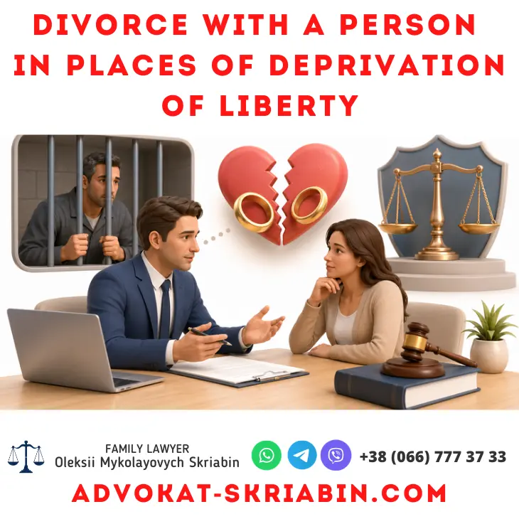 Divorce with a person in places of deprivation of liberty — legal assistance from a lawyer