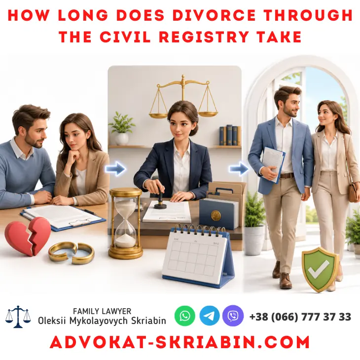 How long does divorce through the civil registry take and what stages are involved in the procedure