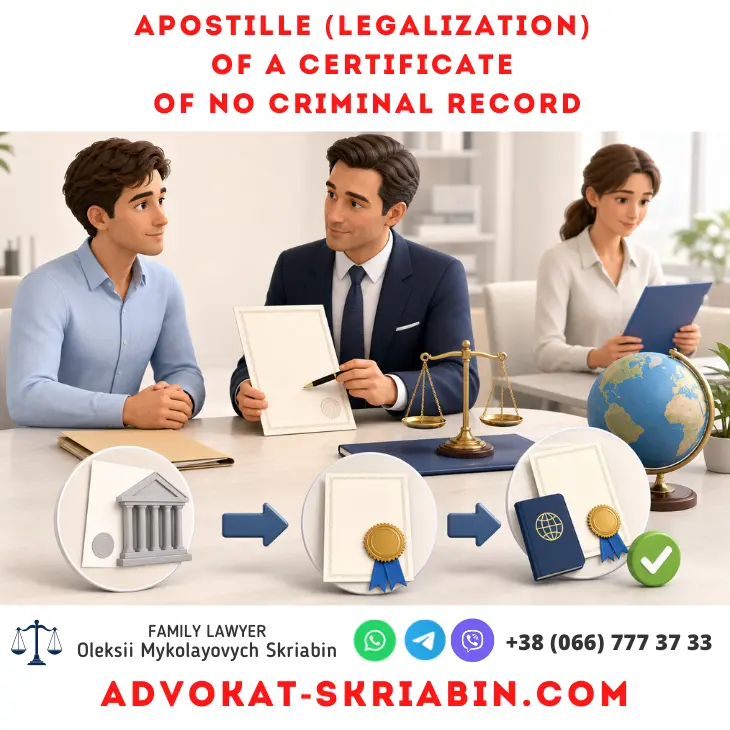 Apostille legalization of a certificate of no criminal record with legal assistance
