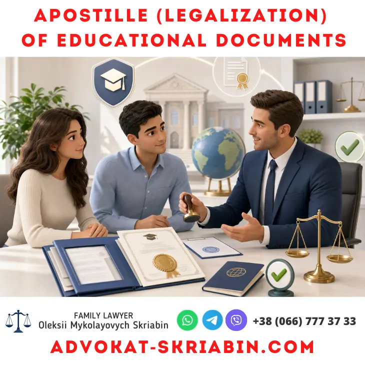 Apostille legalization of educational documents with lawyer assistance