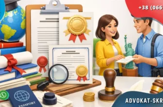 Apostille legalization of educational documents with diploma, certificates and official seals in bright office interior