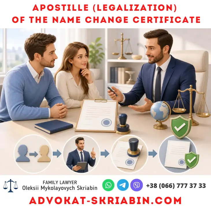 Apostille of the name change certificate for legal use abroad