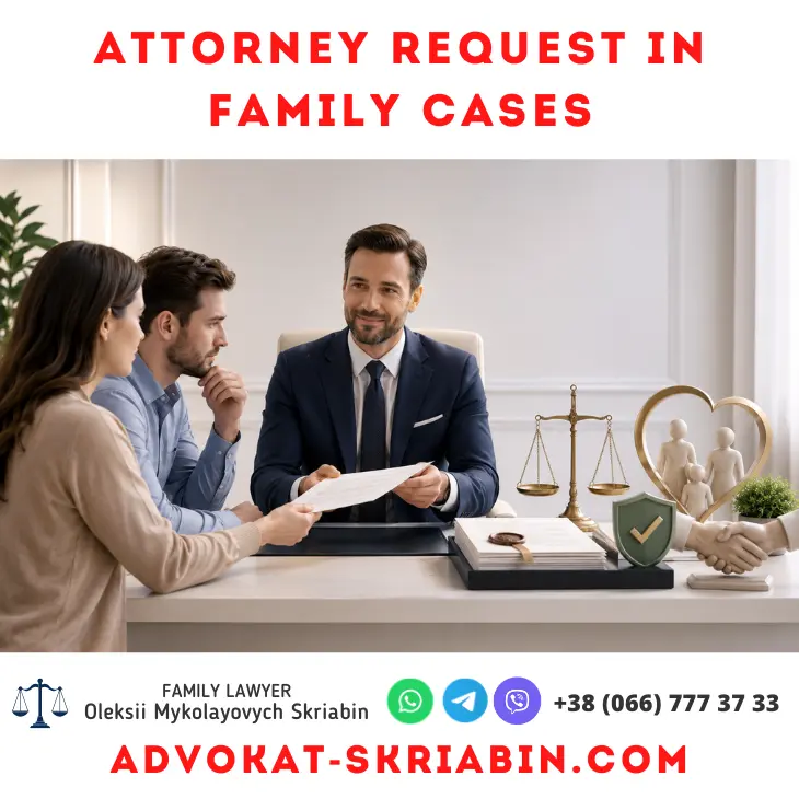 Attorney request in family cases with legal documents and family lawyer support